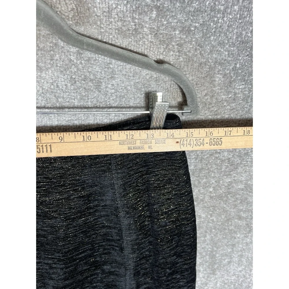 Vintage Gantos Straight Pencil Skirt Womens Size 8 Black Gold Metallic Textured